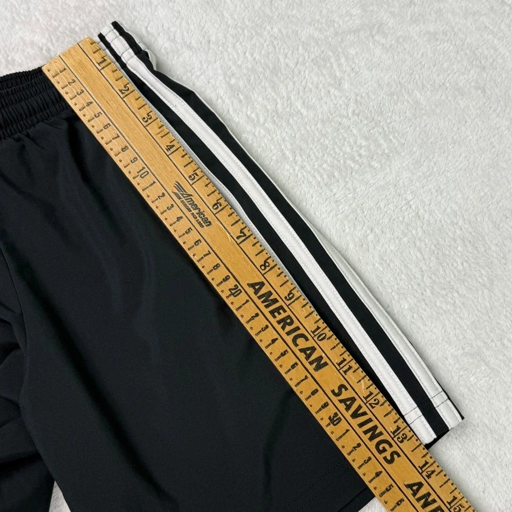 Adidas Kids Climalite Athletic Shorts Black White 3-Stripe Size S Small 9-10Y
